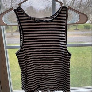 black and white tank top